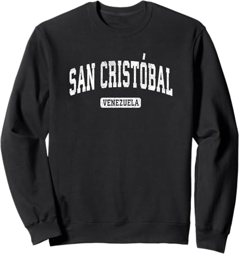 San Cristobal Venezuela Vintage Sports Design Sweatshirt Black,Navy Blue,Dark Heather Grey,Royal Blue
