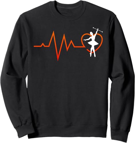 Majorette Heartbeat Gymnastics Baton Twirling Sweatshirt