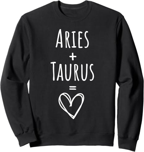 Aries and Taurus Couple Matching Zodiac Sign Sweatshirt