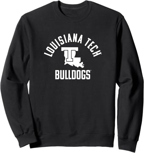 Louisiana Tech Bulldogs - Sudadera grande de un color, Negro - Negro,Jaspeado Oscuro