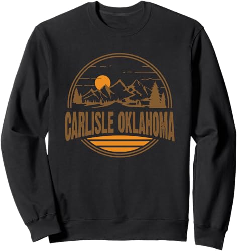 Vintage Carlisle, Oklahoma Mountain Hiking Souvenir Print Sweatshirt Black,Navy Blue,Dark Heather Grey,Heather Grey,Royal Blue