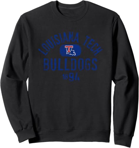 Louisiana Tech Bulldogs Vintage 1894 - Sudadera con licencia oficial, Negro, S Negro,Jaspeado Oscuro,Gris Jaspeado