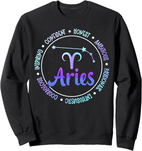 Aries Zodiac Sign Aries Horoscope Aries Birthday Sweatshirt