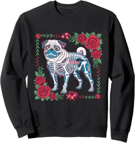 Pug Lovers Dia De Los Muertos Apparel