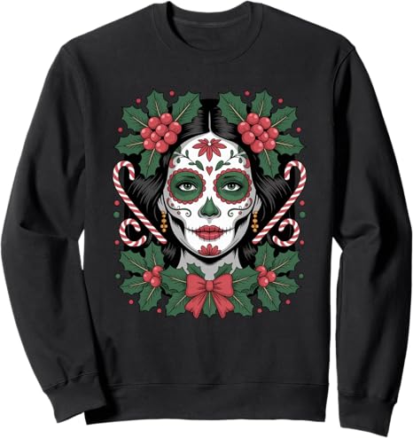 Christmas Skull Gifts Artistic Holiday Santa Tees