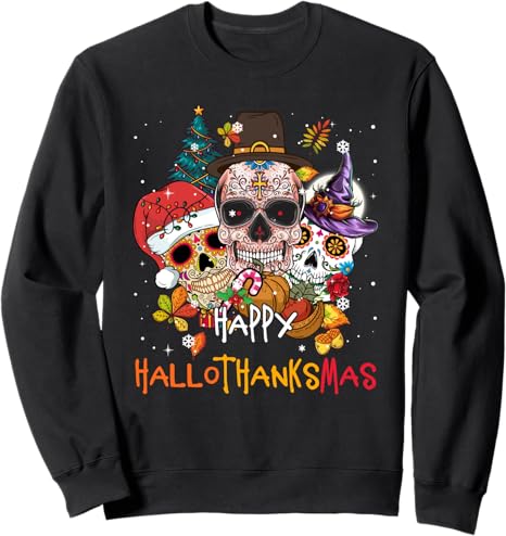 Sugar-Skull Skeleton Halloween Hallothanksmas