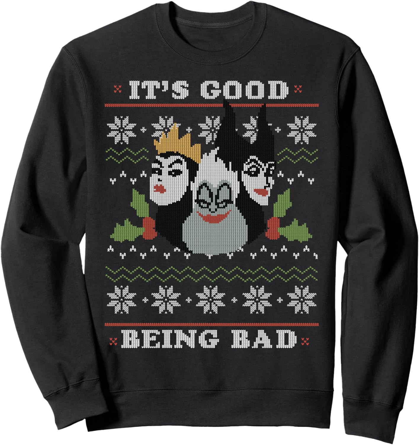 Disney Villains Good Bad Ugly Christmas Sweater Sudadera