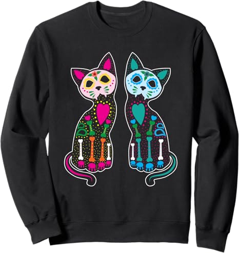 Day Of Dead Sugar Cat Skeleton Garment