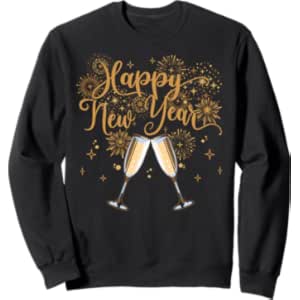 Happy New Years Eve Party Supplies 2025 Matching Men Women Sweatshirt