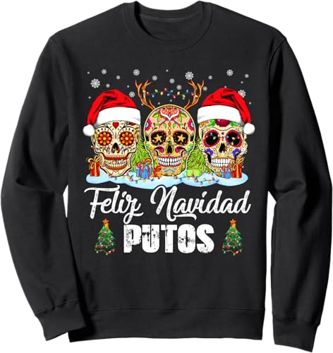 Feliz Navidad Putos - Suéter feo navideño Negro -