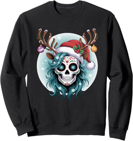 Christmas Skull Gifts Artistic Holiday Santa Tees