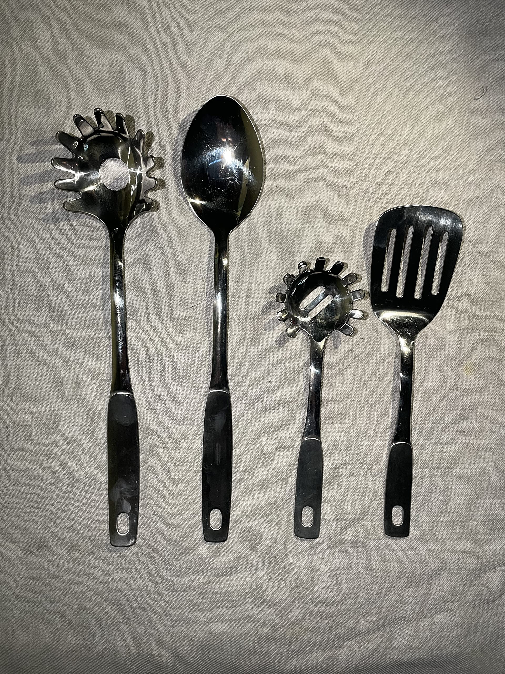 NEERAK Stainless Steel Premium Stainless Steel Serving Spoon – Mirror‑Finish, Dishwasher‑Safe, Heavy‑Duty (Set of 4) 1