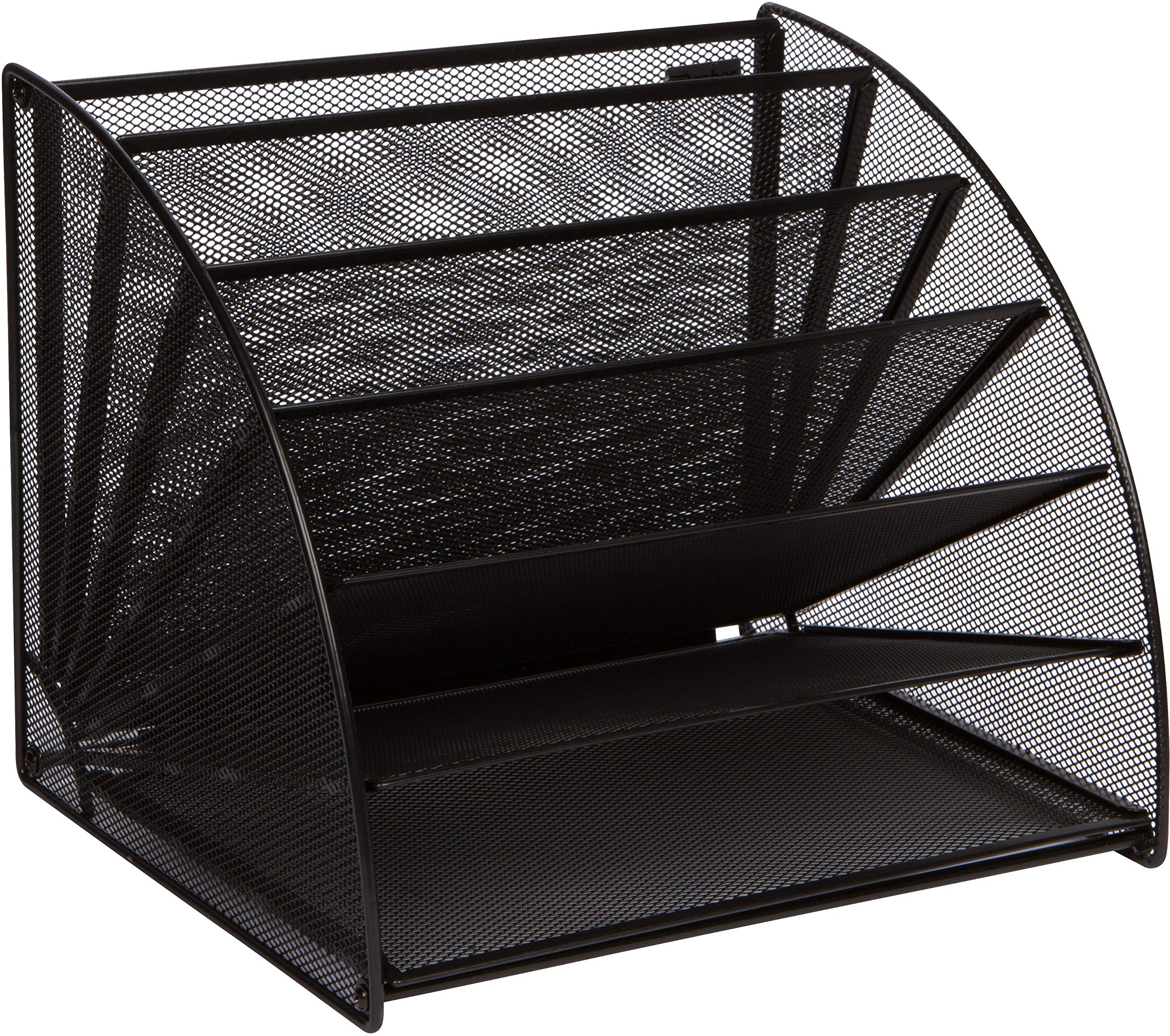 Mesh Office Organizer for Desk Fan Shaped Desktop Organizer with 6