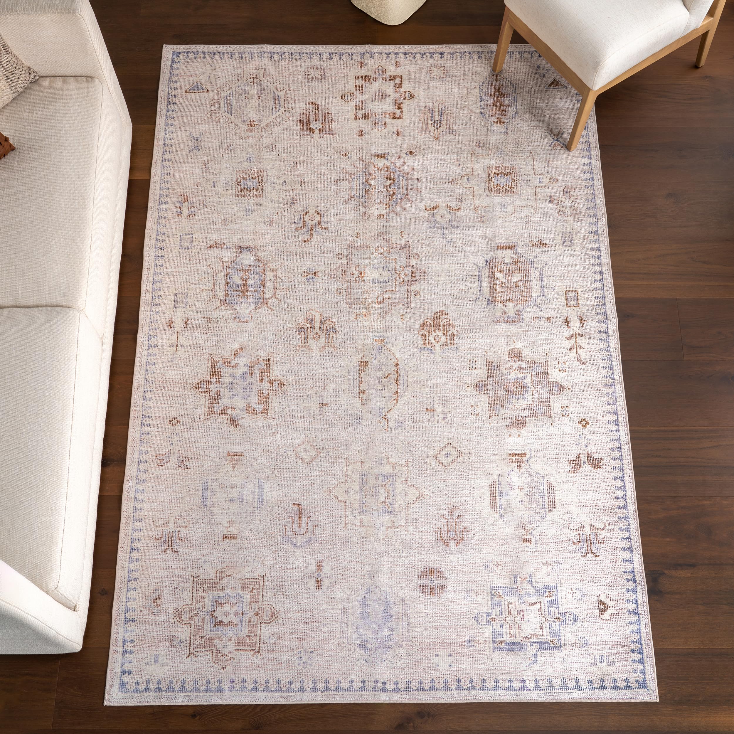Tapis anti-tache lavable de 1,8 m pour maison avec enfants et animaux domestiques