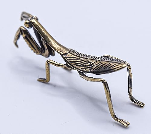 Miniatura 4 de HQRP Estatuilla de mantis rezando de latón de 2.874 in pulida, de aleación de cobre, figura brillante para decoración de animales (1 unidad)