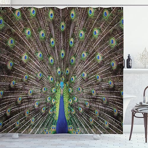 Miniatura 139 de Ambesonne Cortina de ducha hawaiana, diseño de hibisco hawaiano tropical, silueta de niña, tabla de surf, impresión de arte retro, juego de Fucsia