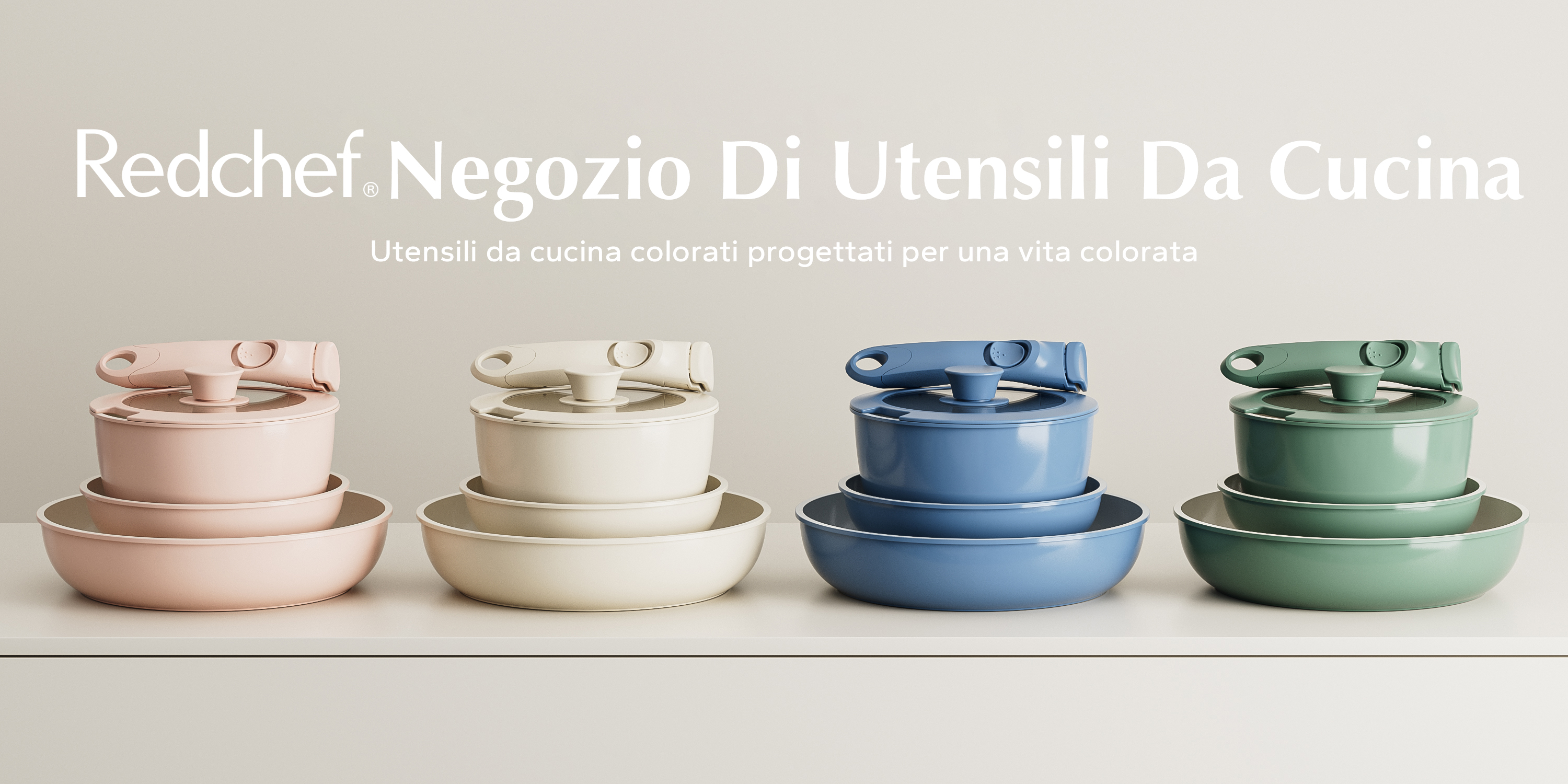 Redchef Casseruola in ceramica antiaderente con coperchio, pentola