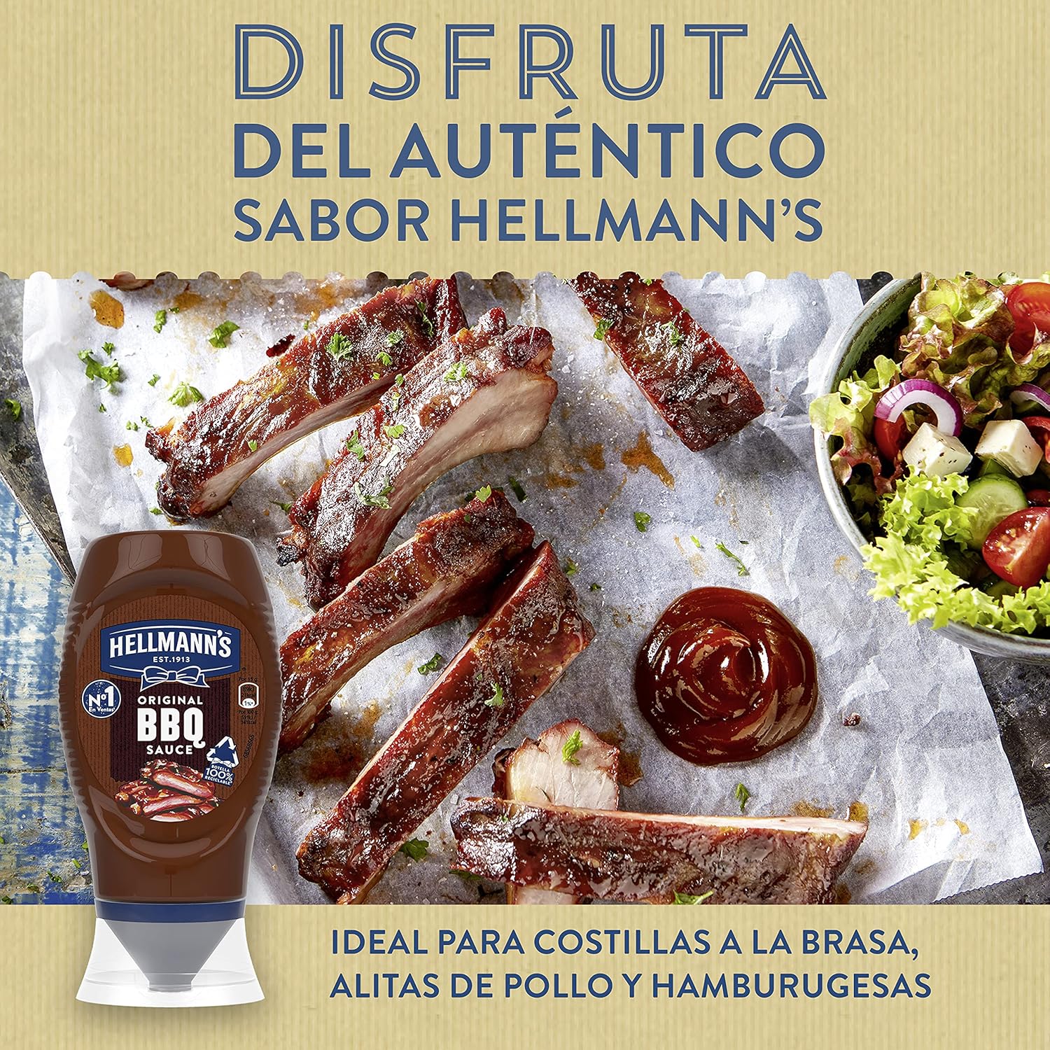 Salsa barbacoa Hellmann’s Original BBQ por 1,99€ (ahorra 70 % en 1 al comprar 2)