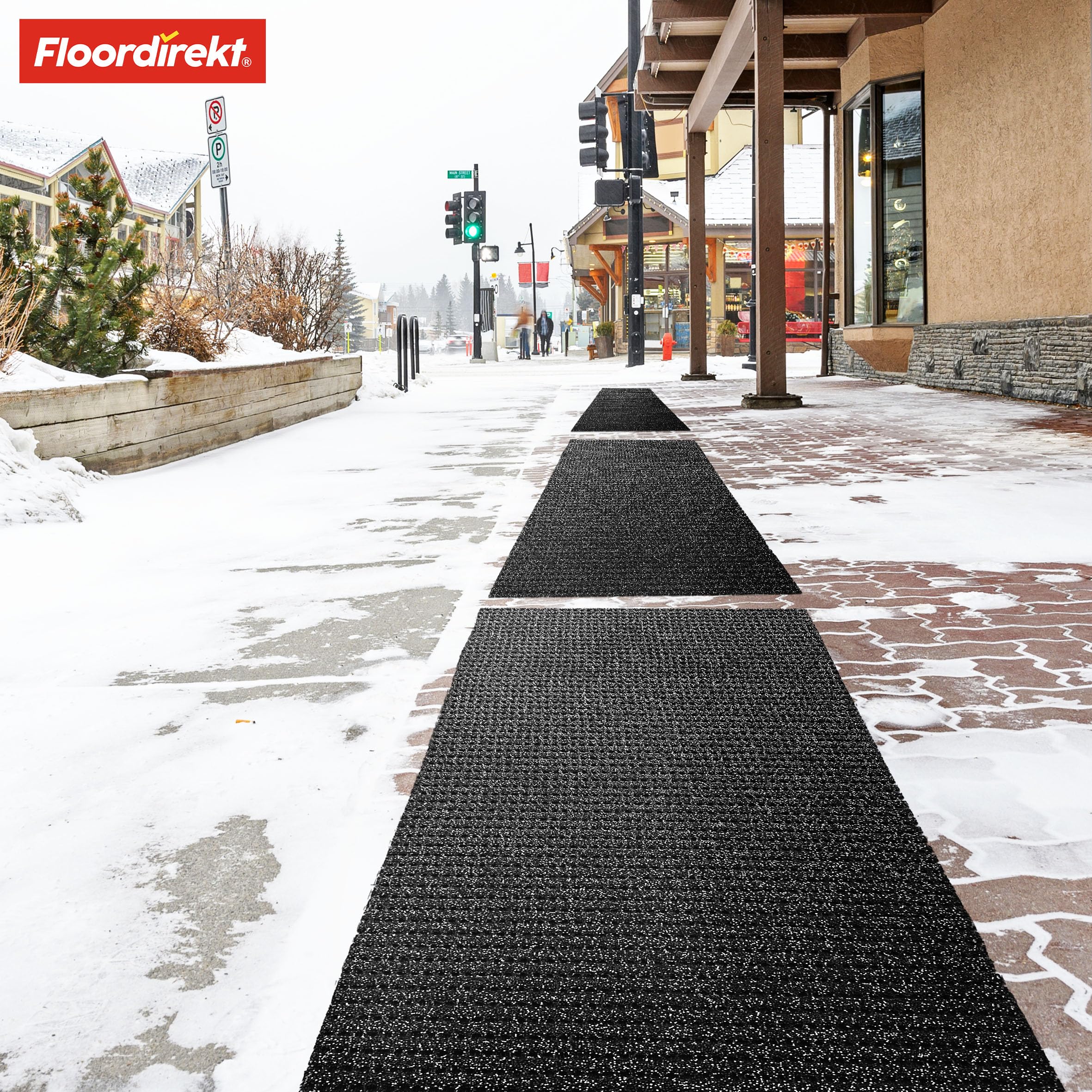 Floordirekt Sicherheitsmatte gegen Glätte - Outdoor Teppich mit Rutschfester Granulat Beschichtung - Antirutschmatte für Außenbereich - 120 cm Breite und viele Farben und Längen (1 m, anthrazit)