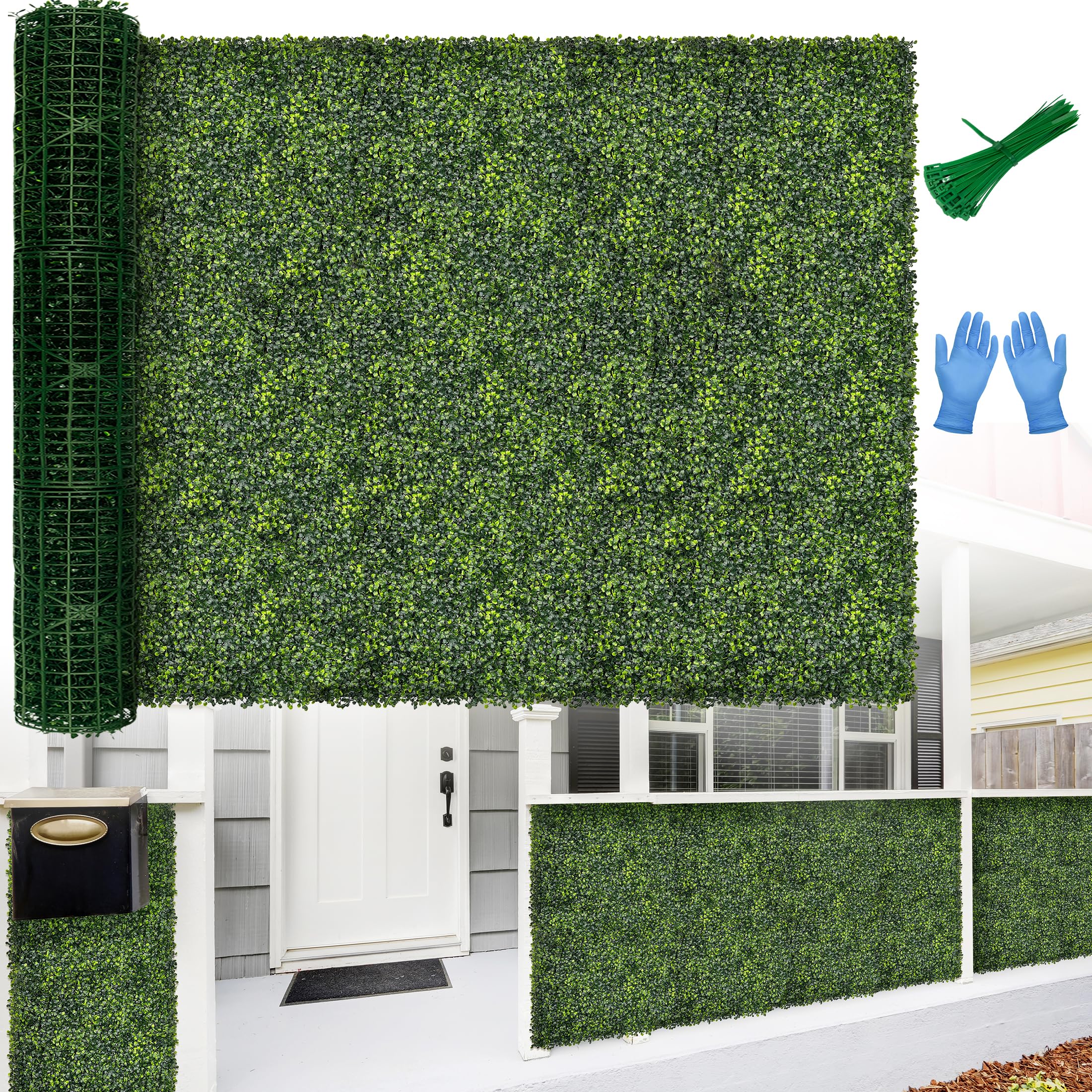 Photo 1 of BHXCL Artificial 72x144 in (72 Sqft) Boxwood Grass Wall Backdrop Roll