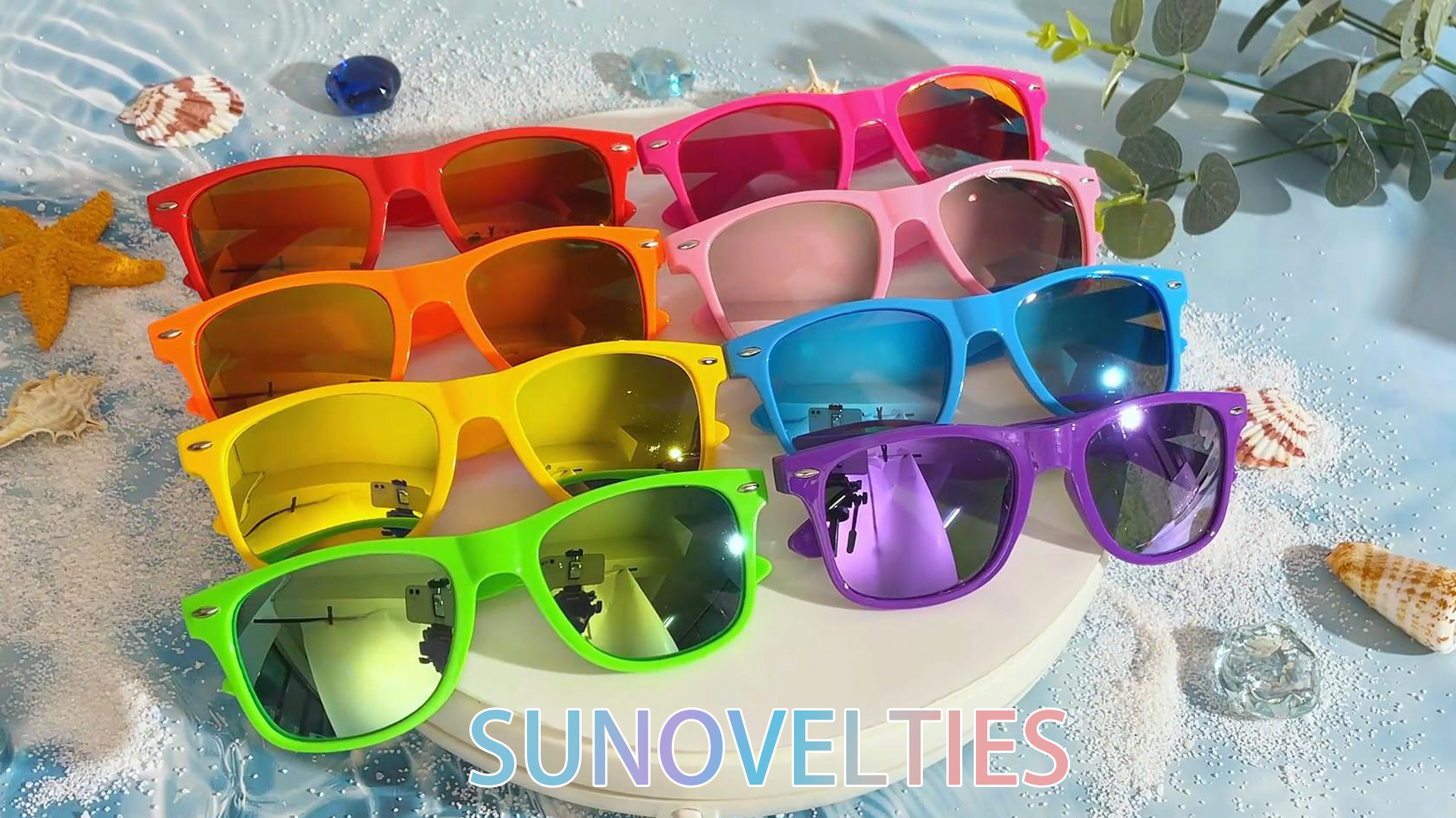 Neon top small sunglasses Soft Touch Neon Frame Sunglasses - California Seashell  main image 3