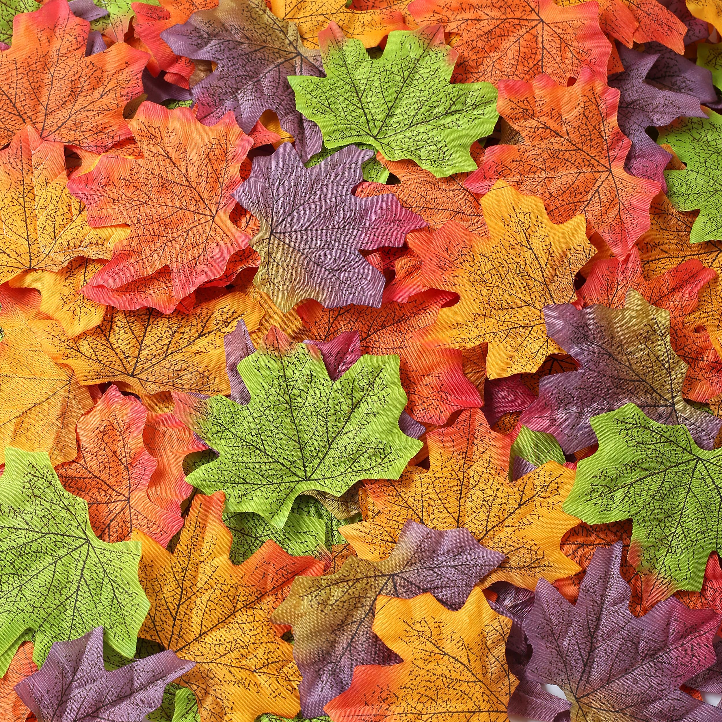 300 Hojas Otoño Artificiales - Hojas De Arce Realistas 8.5 Cm - Para Manualidades, Bodas Y Decoración - Tela Seda