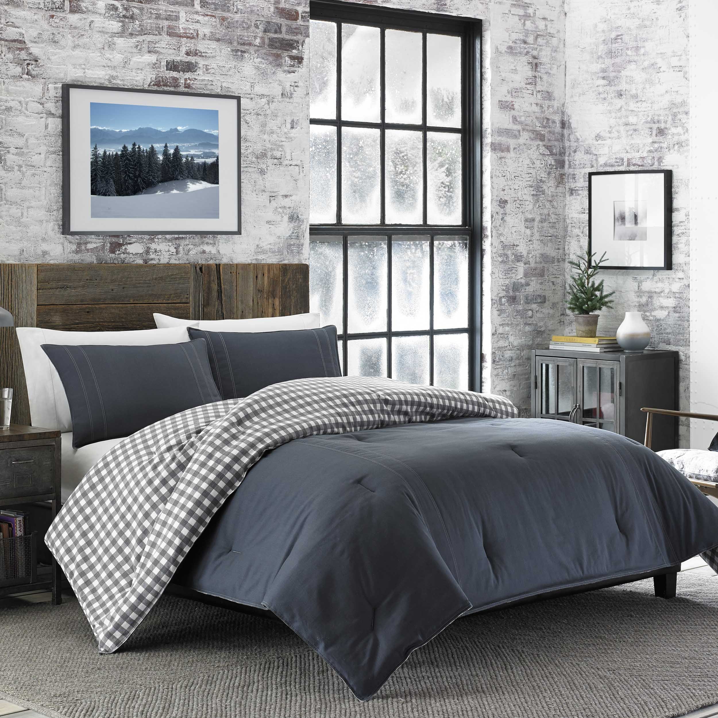 Eddie Bauer Queen Duvet Cover Set, Cotton Reversible Bedding with