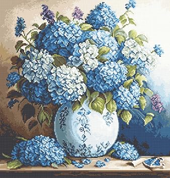 Luca-S Cross Stitch Kit Vase with Hydrangeas, B700