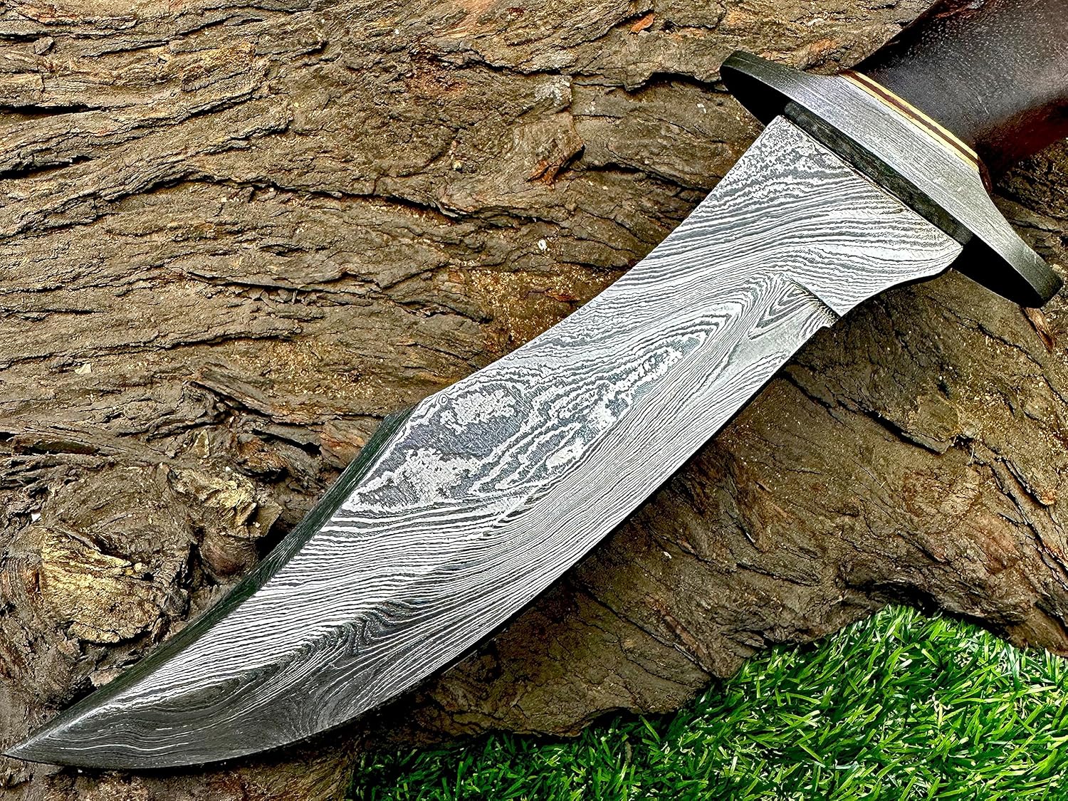 Poshland REG-274, Handmade Damascus Steel 13.00 Inches Hunting Knife - Rose Wood with Damascus Steel Guards Handle (Wood Handle)
