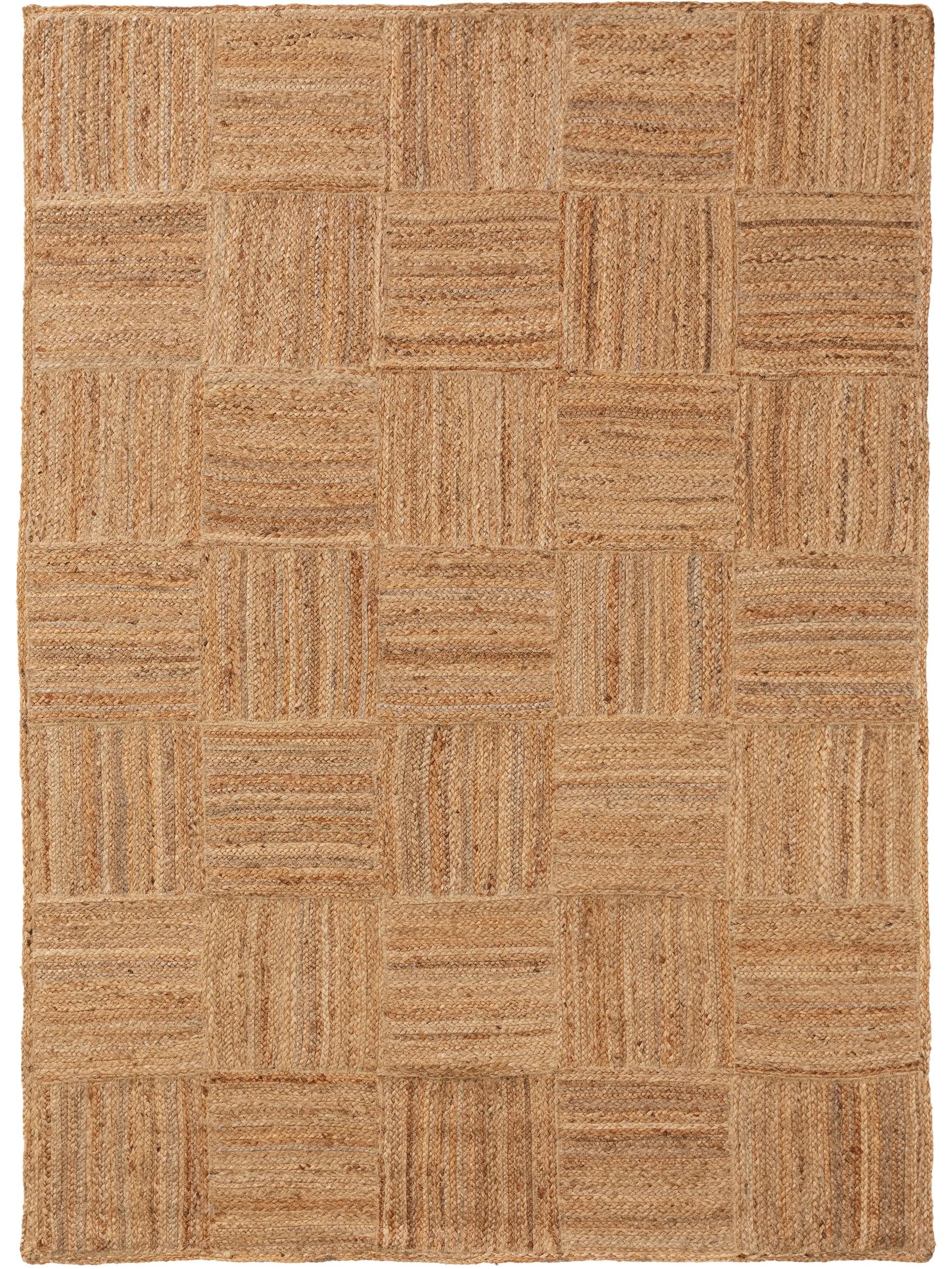 benuta Pure Jute Teppich Jutta - Natur 60x100 cm - Handgewebter Wohnzimmerteppich - Natürliches Boho Design - Für Fußbodenheizung geeignet
