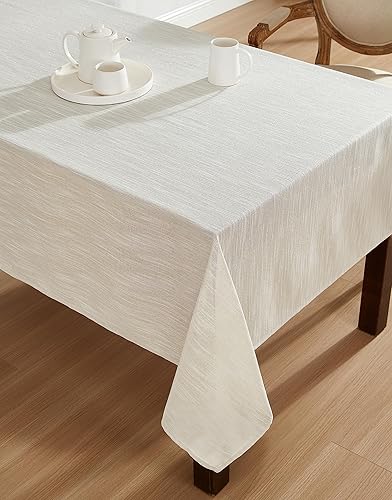 Miniatura 4 de Laura Ashley Arabesque - Mantel de tela brillante de lujo para cenas formales, vacaciones, bodas o fiestas, 60 x 84 pulgadas, color plateado