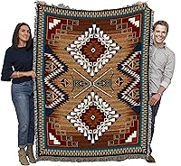 Pure Country Weavers Brazos Blanket - Southwest Native American Inspired - Gift Tapestry Throw Woven from Cotton - Made in The USA (72x54)