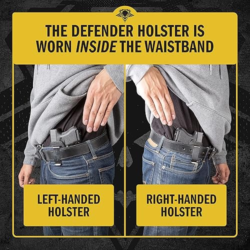 Miniatura 4 de Relentless Tactical IWB The Defender - Funda de cuero para pistolas S&W M&P Shield, GLOCK 17 19 22 23 32 33, Springfield XD & XDS, y pistolas de