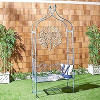 Vista 2 de Safavieh PAT5010C Colección para exteriores Eloise Victorian Antique Arbor, Mossy Blue