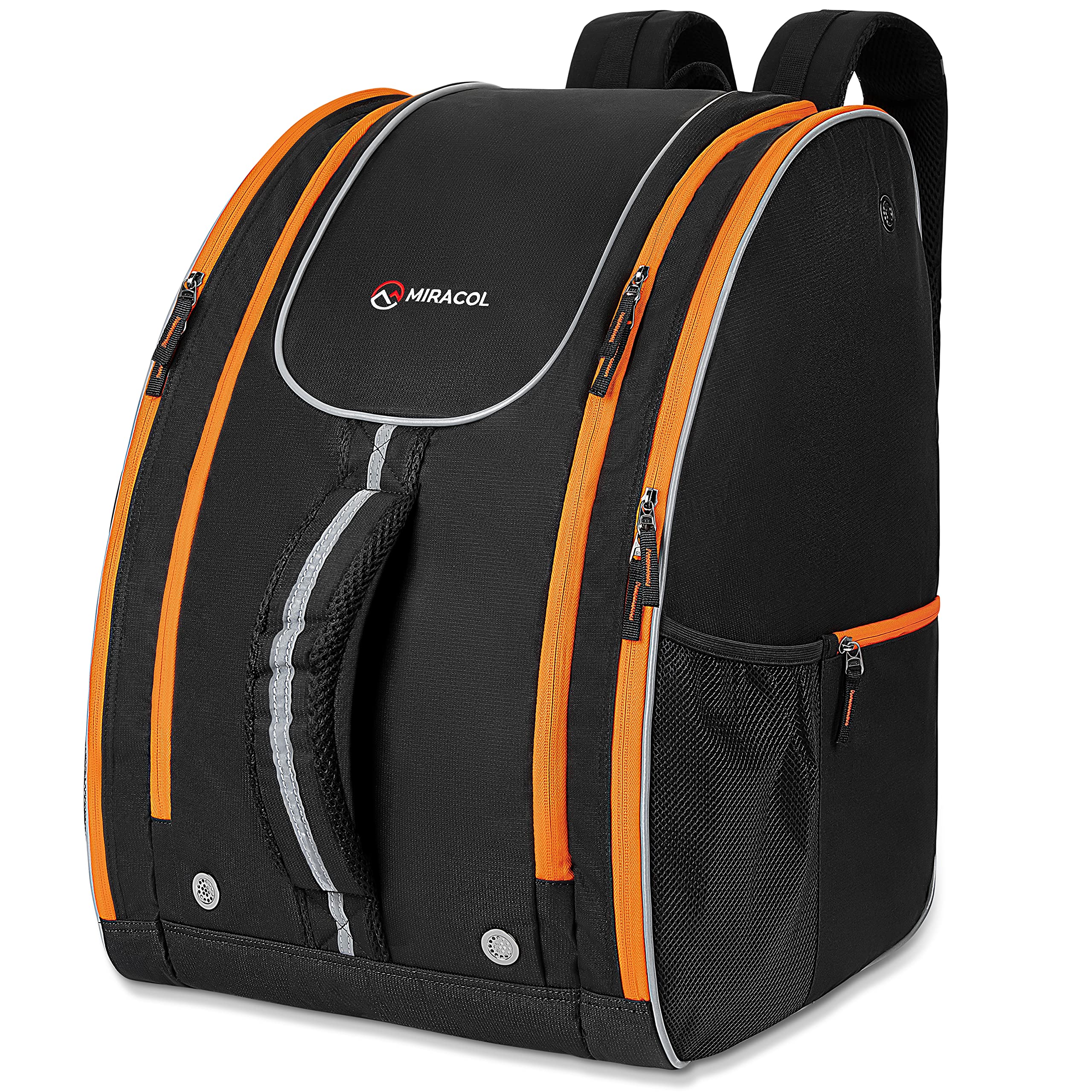 MIRACOL Ski Boot Bag, Waterproof Snowboard Boot Backpack, 65L Extra Large Capacity Travel Luggage for Snow Boots, Jacket, Helmet, Goggles, Gloves & Accessories