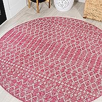 Vista 71 de JONATHAN Y Alfombra de área geométrica marroquí para interiores y exteriores 3X5 natural/negro, Ourika tejido texturizado para patio trasero, patio