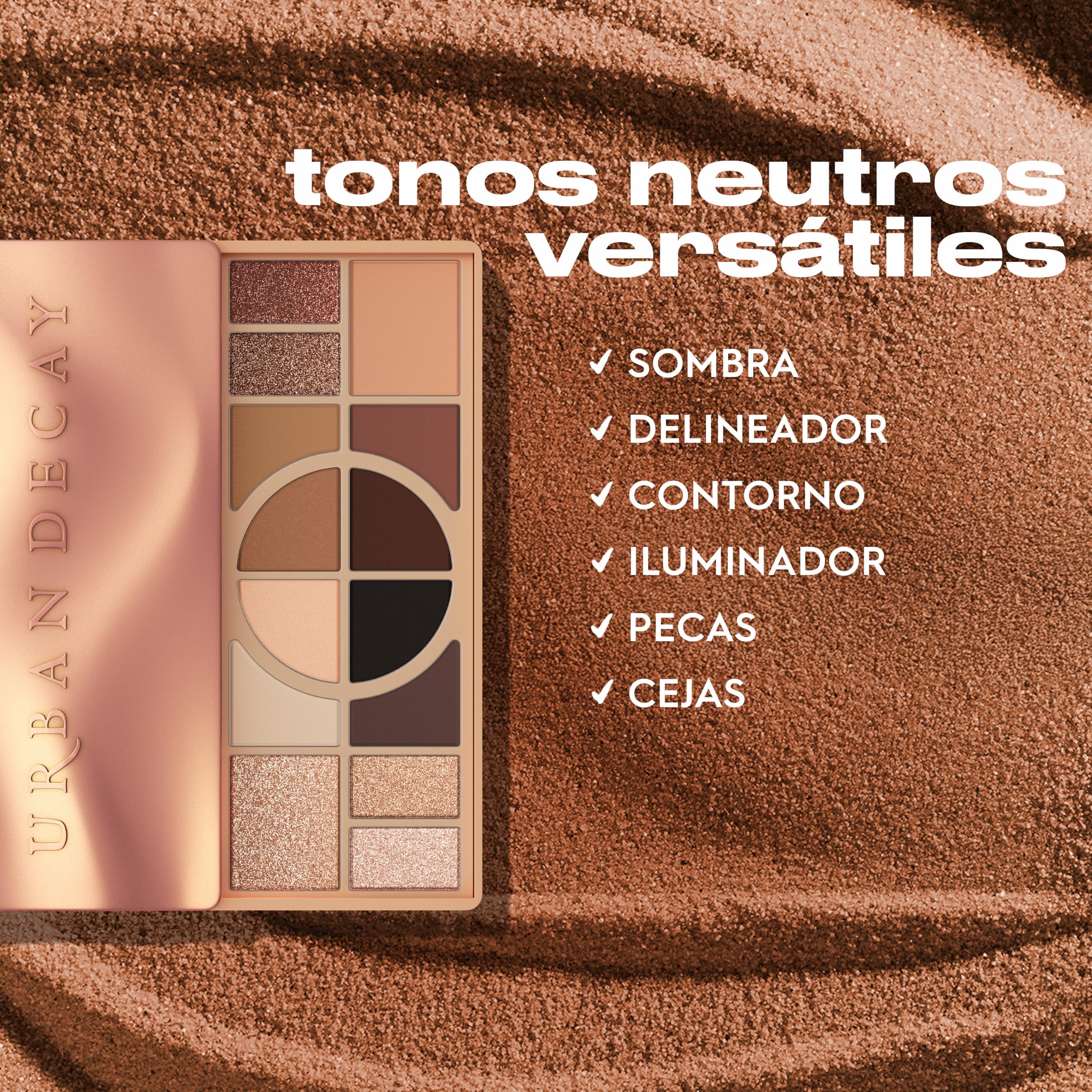 Urban Decay, Naked Shaped Warm, Paleta de Sombras de Ojos Neutras, 14 tonos multiusos para looks versátiles en acabados crema, mate y brillante