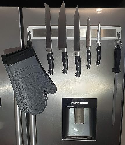 Miniatura 5 de Tira magnética de silicona de 17.7in para cuchillos de cocina doméstica, ideal para talleres de automóviles o cazas, etc.