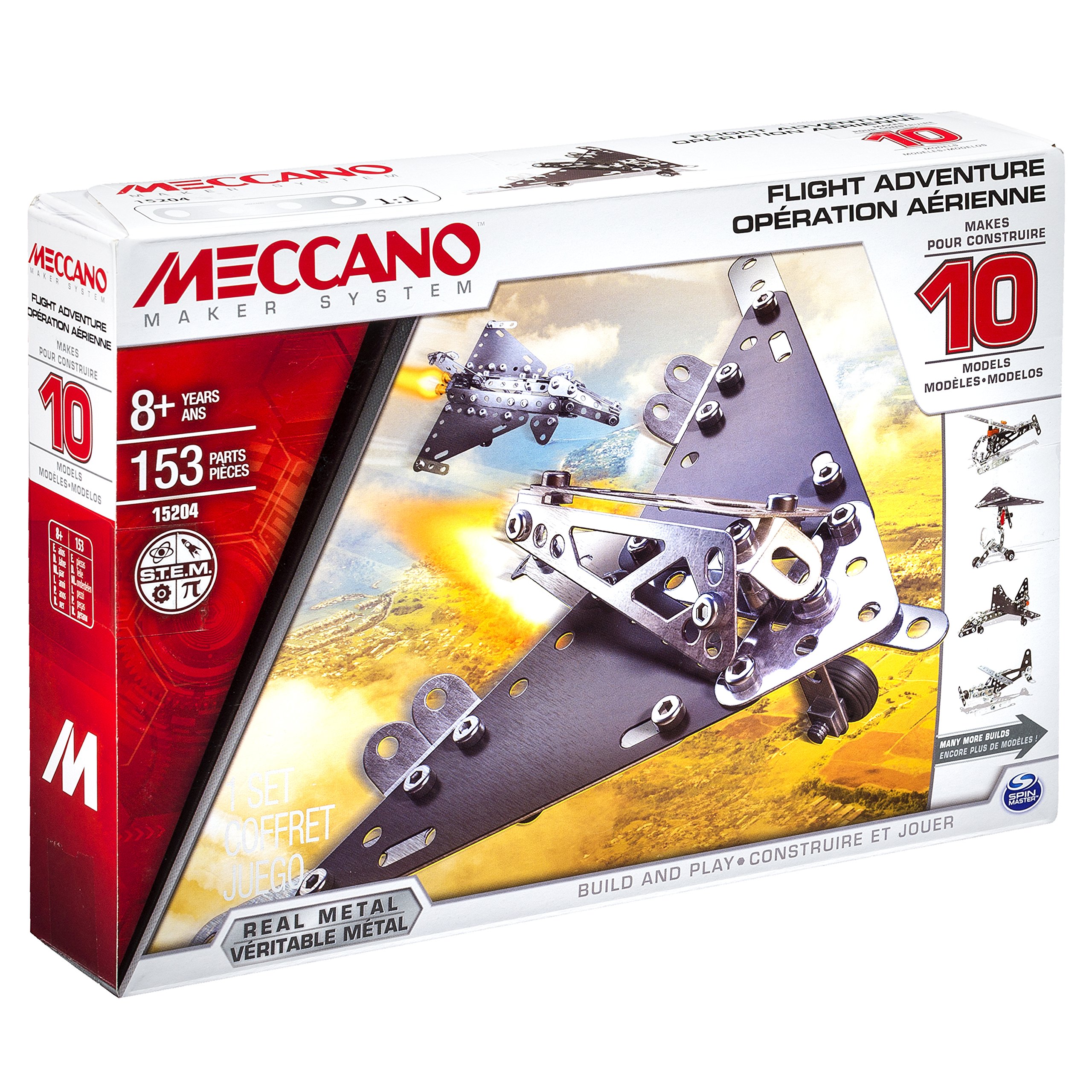 MECCANO 6023643 - Confezione per Costruire 10 Modelli di Elicotteri, Pezzi in Metallo
