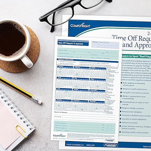 Miniatura 7 de ComplyRight Formulario de solicitud y aprobación de tiempo libre 2025, pequeño (5 12 pulgadas x 8 12 pulgadas), 2 partes, paquete de 50