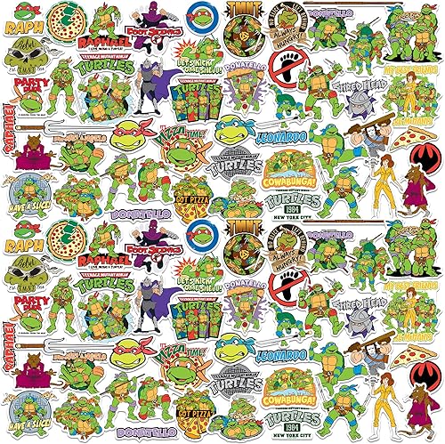 Miniatura 7 de Teenage Mutant Ninja Turtles TMNT 2nd Variety Mix 50 unidades de calcomanías grandes de vinilo de lujo paquete variado  Laptop, botella de agua,