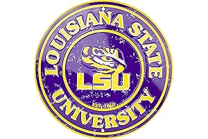 LSU Tigers NCAA Embossed 12" Metal Nostalgia Circular Sign