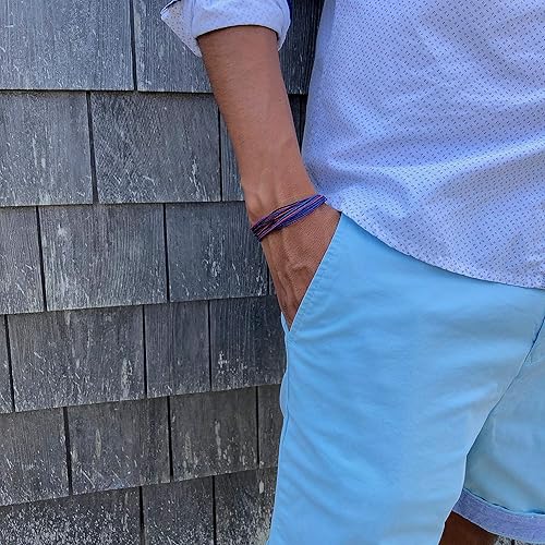 Vista 143 de Rumi Sumaq Pulseras con lazo de bandera del orgullo y el país, macramé tejida anudada a mano, cola de pez y trenzada, pulseras unisex ajustables