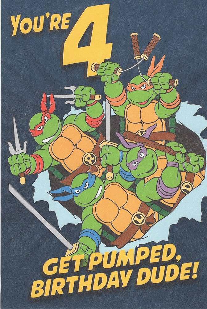 Amazon.com : Teenage Mutant Ninja Turtles Happy 4th Fourth Birthday Card (Age 4) - You're 4 Get Pumped, Birthday Dude! - The Ninja Turtles are Here To Wish You A Totally Awesome amazon-com-teenage-mutant-ninja-turtles-happy-4th-fourth-birthday-card-age-4-you-re-4-get-pumped-birthday-dude-the-ninja-turtles-are-here-to-wish-you-a-totally-awesome