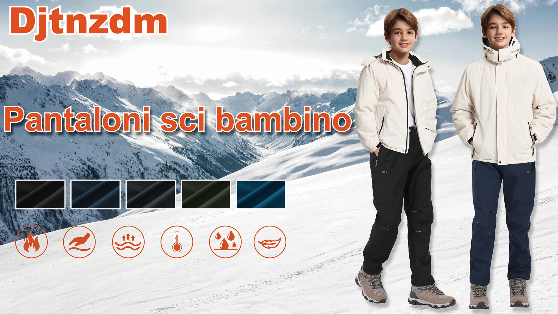 Pantaloni Sci Bambino Invernali – Softshell Impermeabile E Antivento, Foderati In Pile, Con Tasche E Vita Elastica, Per Neve E Trekking - 3