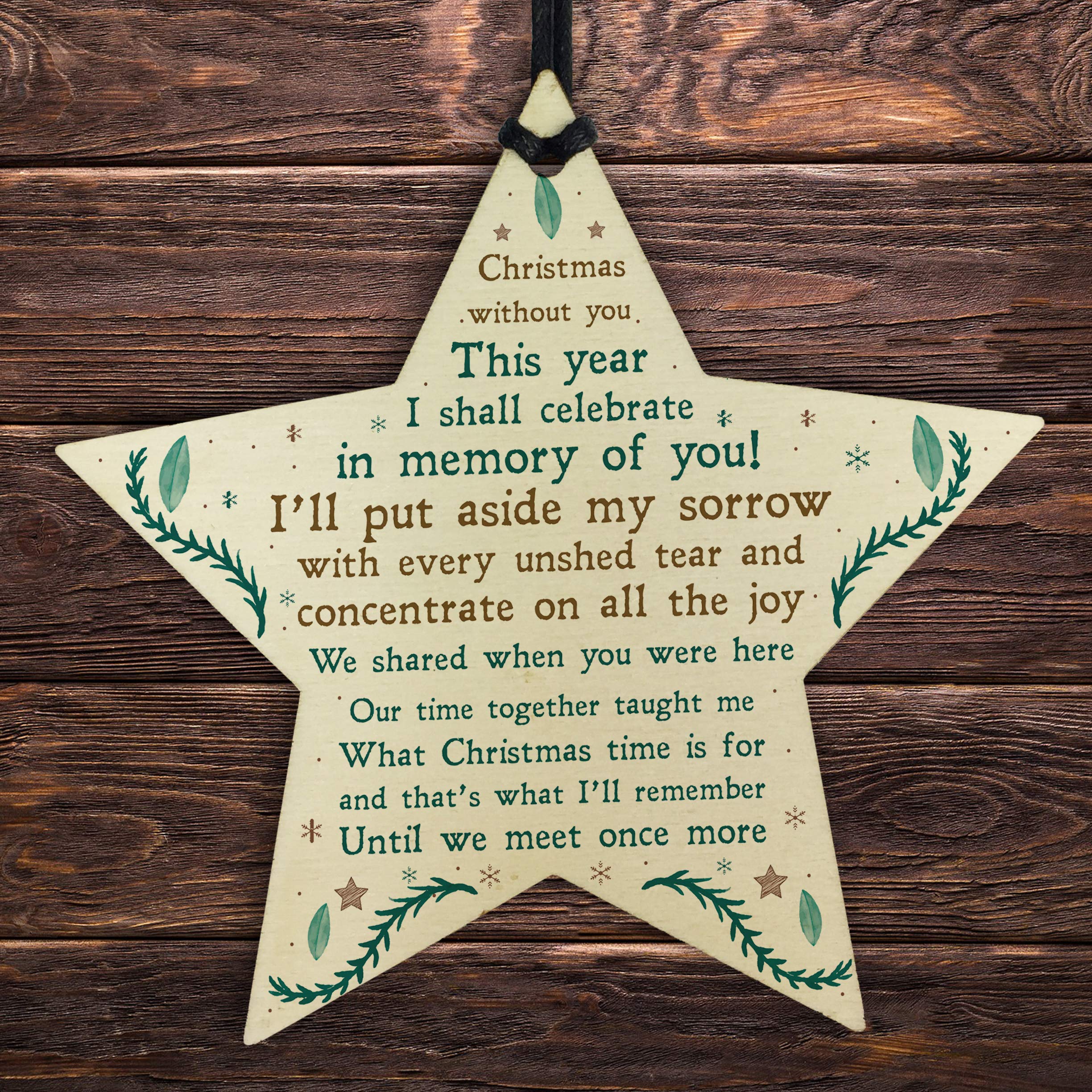 RED OCEAN Memorial Sign For Mum Dad Nan Grandad Memory Plaque Christmas Tree Bauble Decoration