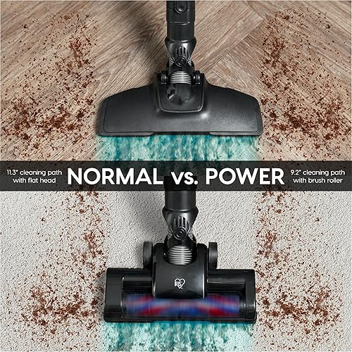 Miniatura 6 de IRIS USA Power Brush - Aspiradora inalámbrica para alfombras de bajo perfil y suelos duros, soporte y accesorios 6 en 1, indicador LED de succión de