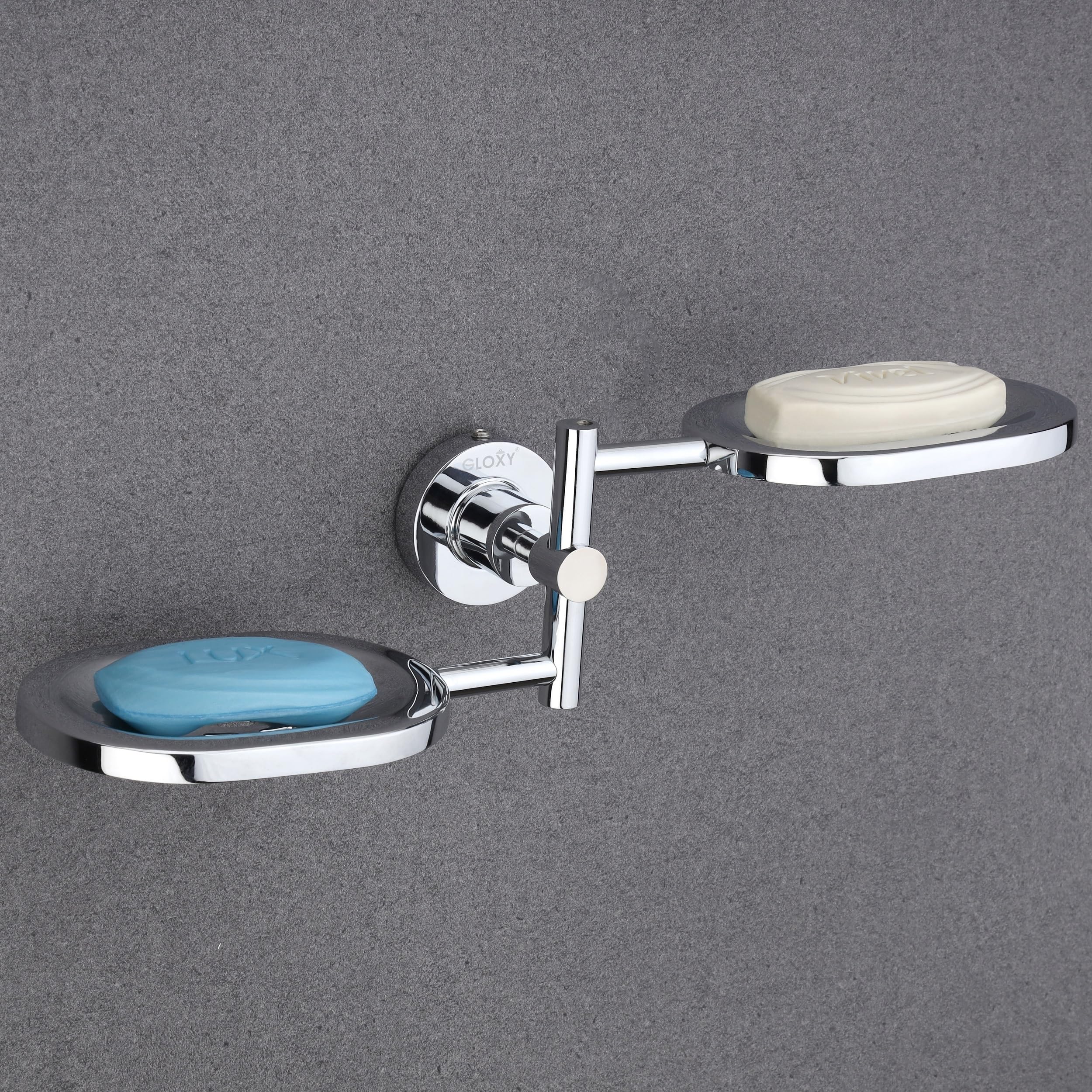 GLOXYStainless Steel Double Soap Holder Rust Proof Soap Stand Bathroom Accessories SS304