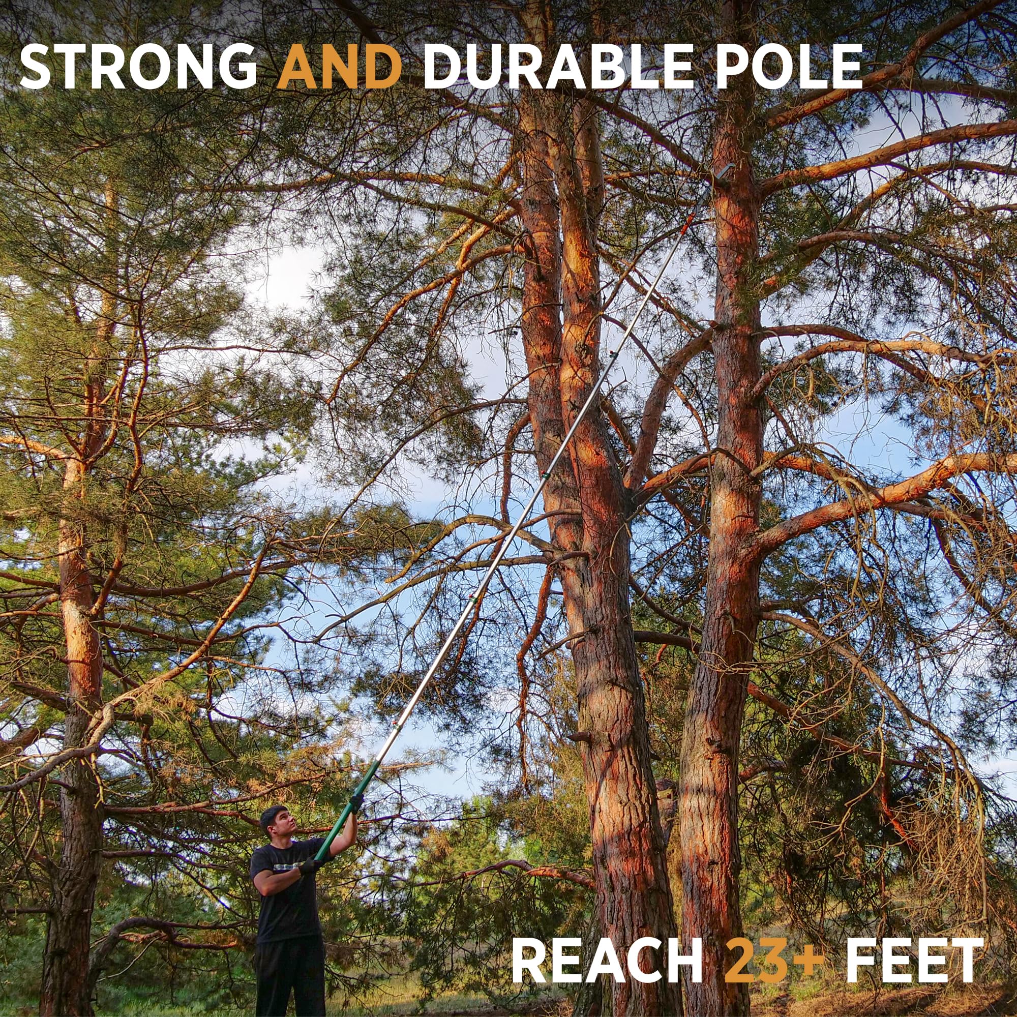 StartPro - Sierra de podar para árbol de 7 m, telescópica, manual, ligera, extensible de 18 pies con hoja afilada enriquecida en carbono para un mantenimiento eficiente del árbol y corte de ramas de