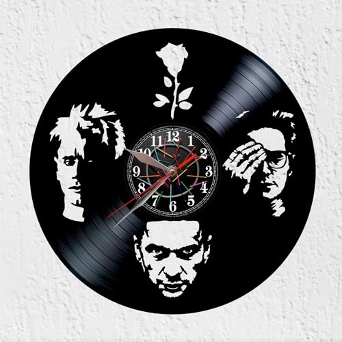 VINY WOODY Electronic Rock Vinyl Record Clock Music Pop Rock Wall Decoration Band British Synthpop, Black/White